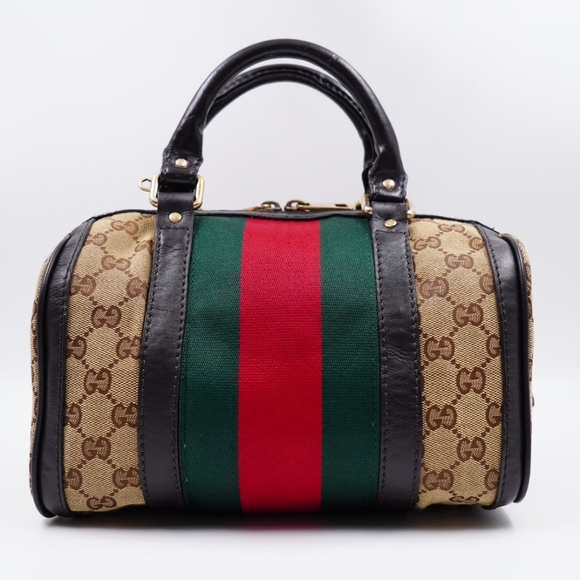 AZ15❤️ GUCCI Monogram Vintage Web mini Boston - Picture 8 of 15